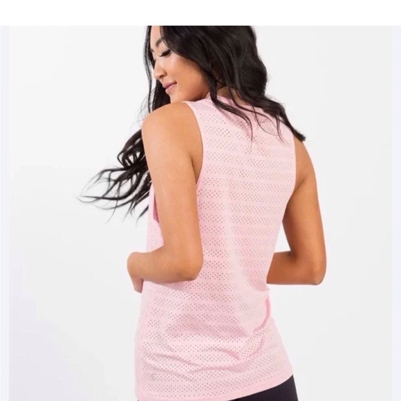 ZYIA Active Pink Blossom Perforated Chill Tank Top Crew Neck Size XXL - Picture 5 of 7